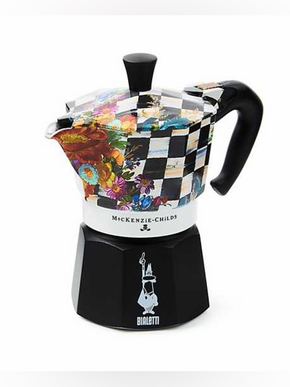 MacKenzie-Childs Bialetti Courtly Flower Market 3 Cup Moka Pot